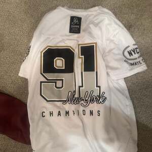 Brooklyn Cloth White NY 91 Champions Mesh Football Jersey